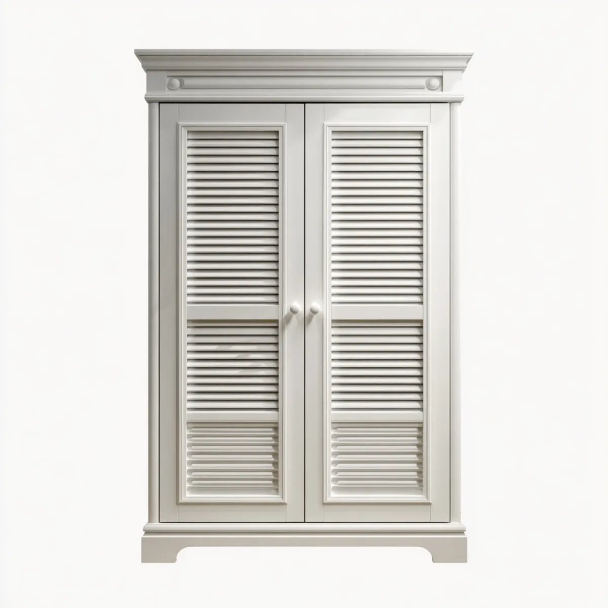 Armoire de chambre blanche à 2 portes persiennées en MDF 100 x 55 x 200 cm