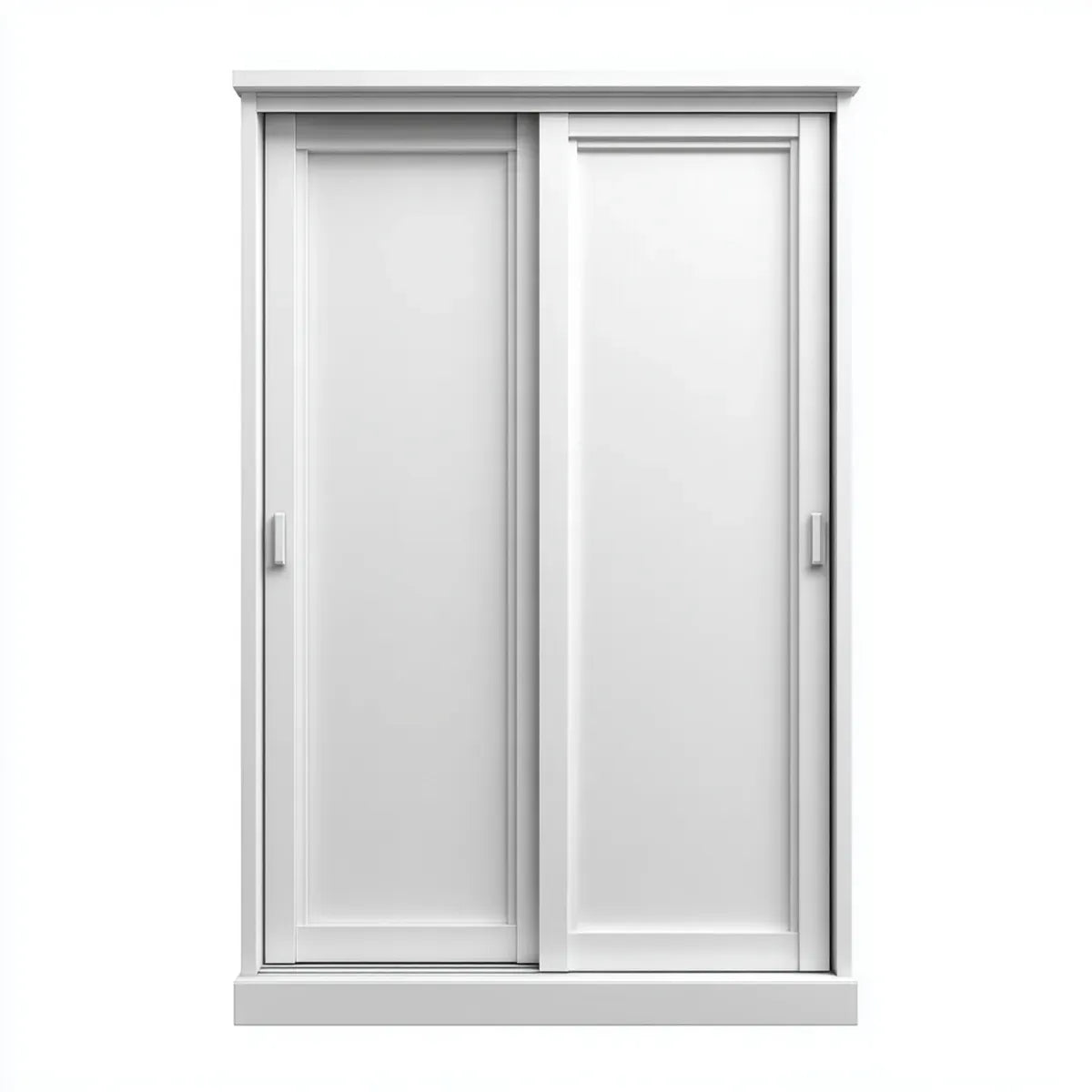 Armoire à portes coulissantes blanche 120 x 60 x 200 cm en panneaux MDF rectangulaire