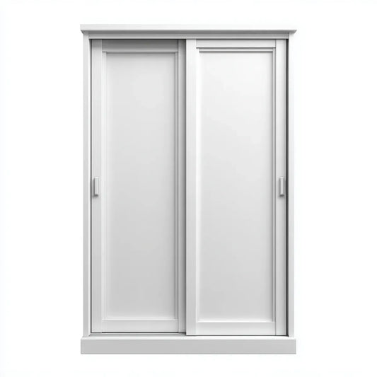 Armoire à portes coulissantes blanche 120 x 60 x 200 cm en panneaux MDF rectangulaire