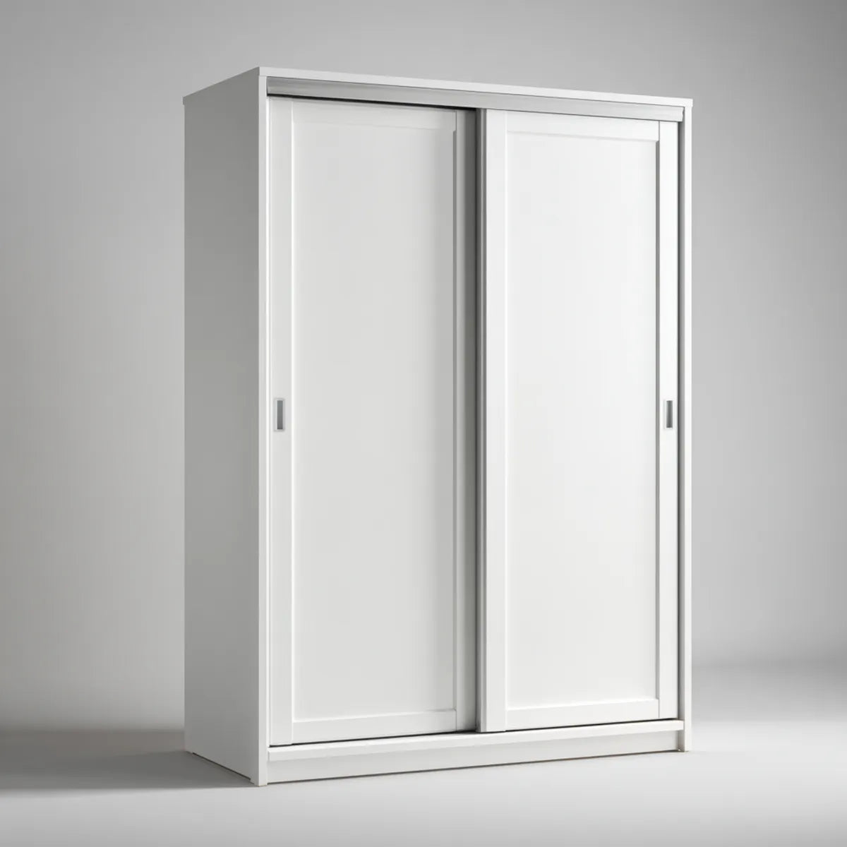 Armoire de chambre blanche à portes coulissantes 120 x 60 x 200 cm en panneaux MDF rectangulaire