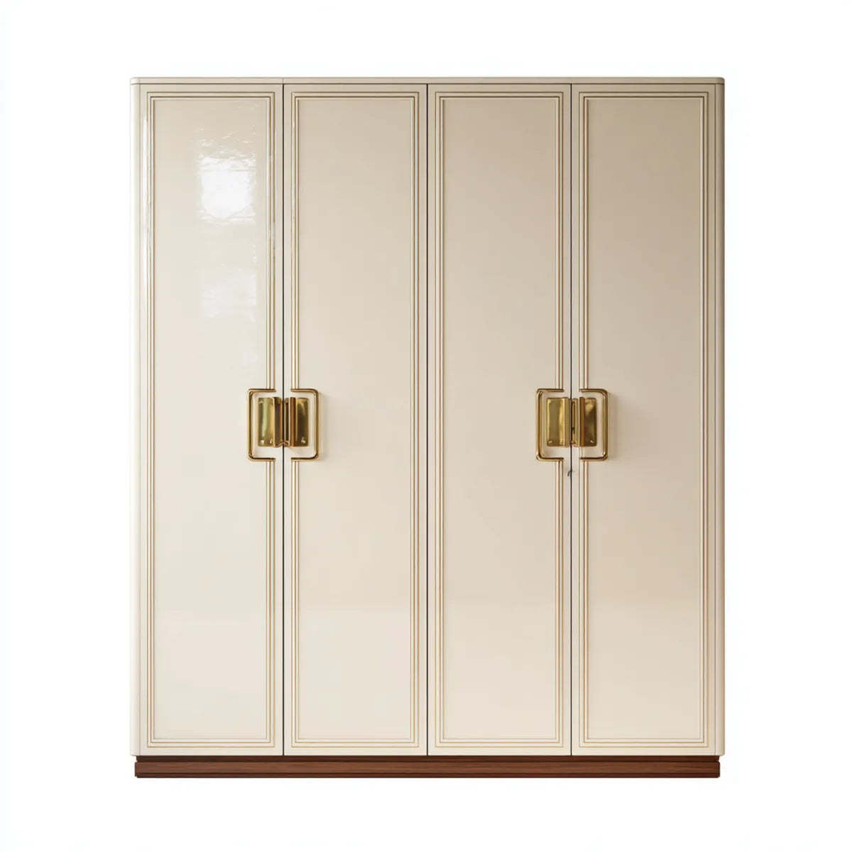 Armoire de chambre 4 portes beige 200 x 60 x 200 cm en panneaux MDF rectangulaire