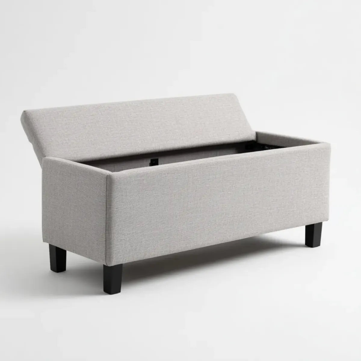 Banc de bout de lit avec rangement gris clair 114 x 45 x 51 cm polyester forme rectangulaire
