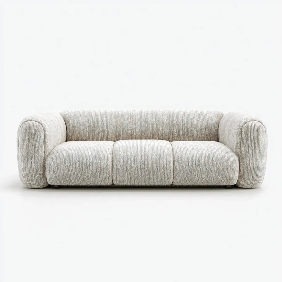 Canapé 3 places blanc cassé en polyester 220 x 95 x 75 cm rectangulaire